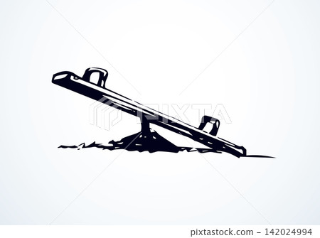 Children's swing. Vector drawing Children's swing. Vector drawing 142024994