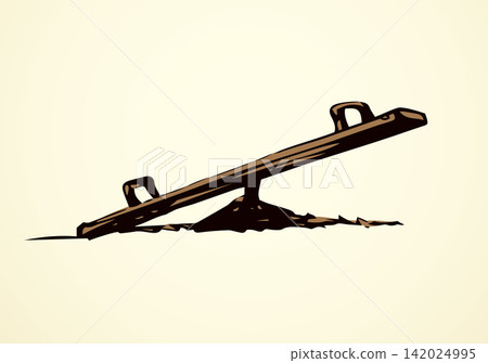Children's swing. Vector drawing Children's swing. Vector drawing 142024995