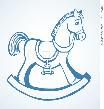 Toy horse swing. Vector drawing 142025005