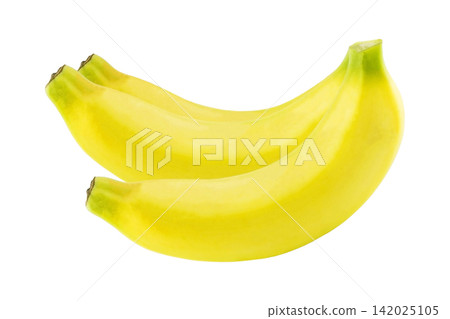 Bunch of fresh ripe yellow bananas isolated on white background Bunch of fresh ripe yellow bananas isolated on white background 142025105