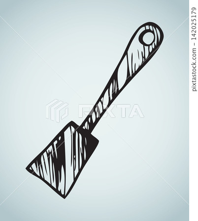 Kitchen spatula. Vector sketch 142025179