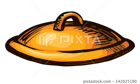 Cover the pan. Vector drawing Cover the pan. Vector drawing 142025190