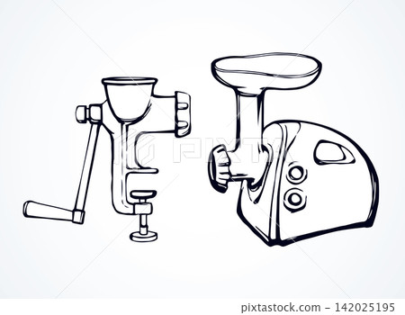 Meat grinder. Vector drawing Meat grinder. Vector drawing 142025195