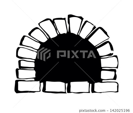 Old Russian stove. Vector drawing Old Russian stove. Vector drawing 142025196