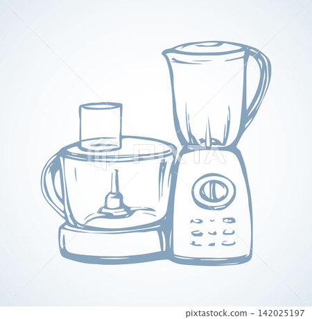 Food processor. Vector drawing Food processor. Vector drawing 142025197