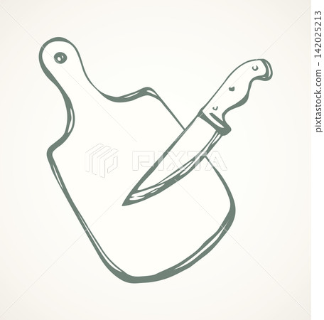 Cutting board. Vector drawing Cutting board. Vector drawing 142025213