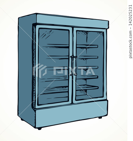 Freezer to store. Vector drawing Freezer to store. Vector drawing 142025231