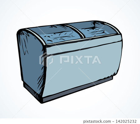 Freezer to store. Vector drawing Freezer to store. Vector drawing 142025232