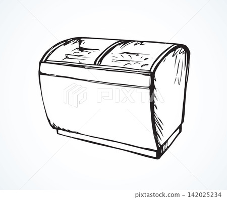 Freezer to store. Vector drawing Freezer to store. Vector drawing 142025234