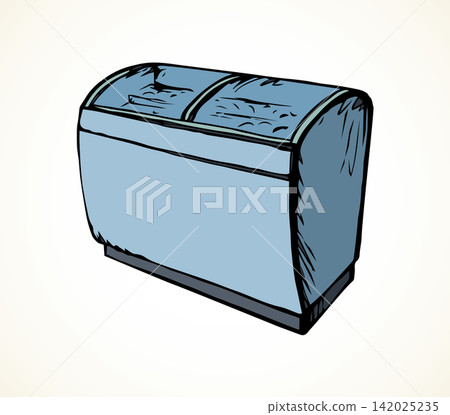 Freezer to store. Vector drawing Freezer to store. Vector drawing 142025235