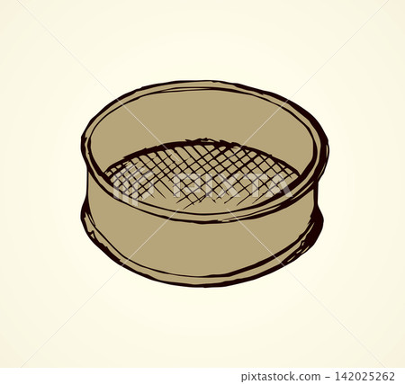 Colander. Vector drawing 142025262
