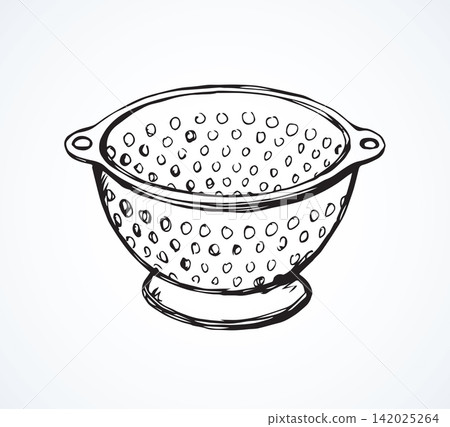 Colander. Vector drawing Colander. Vector drawing 142025264