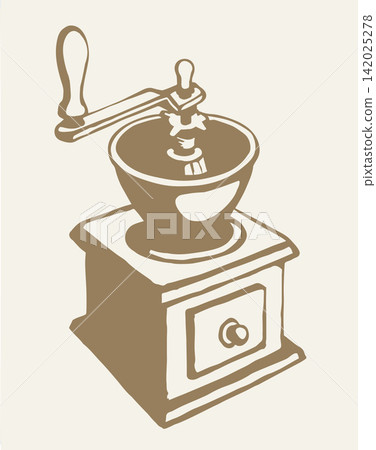 Coffee grinder. Vector drawing icon Coffee grinder. Vector drawing icon 142025278