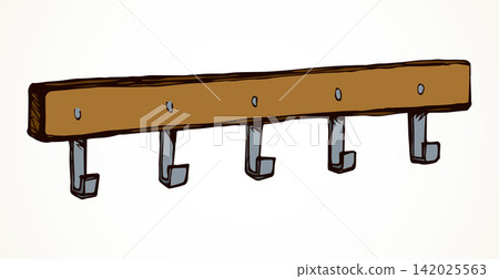 Wall hook. Vector drawing Wall hook. Vector drawing 142025563