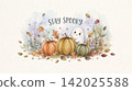 Halloween Pumpkin and Skull with " Stay Spooky Creepy" 142025588