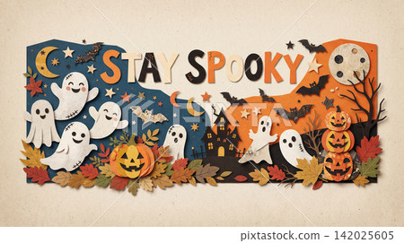Halloween Pumpkin and Skull with " Stay Spooky Creepy" Halloween Pumpkin and Skull with " Stay Spooky Creepy" 142025605