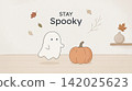 Halloween Pumpkin and Skull with " Stay Spooky Creepy" 142025623