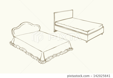 Bed. Vector drawing Bed. Vector drawing 142025641