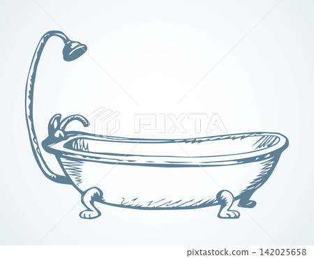 Bath. Vector drawing icon sign 142025658