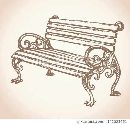 Park bench. Vector drawing Park bench. Vector drawing 142025661