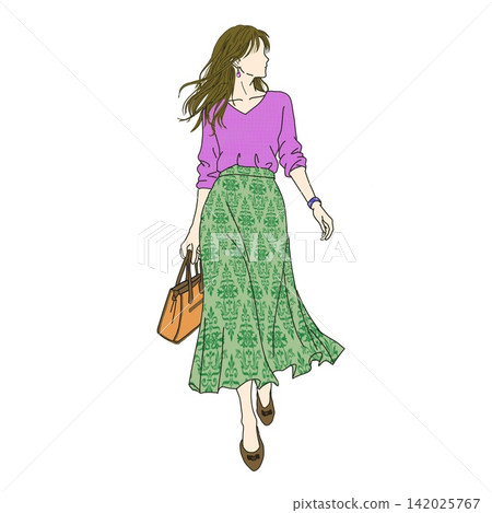 成年女性外出時的時尚穿搭 成年女性外出時的時尚穿搭 142025767
