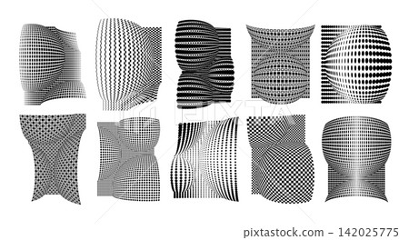 Flat abstract texture pattern shape sphere ball design set Flat abstract texture pattern shape sphere ball design set 142025775