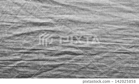 wrinkled linen texture shows crumpled gray fabric weave for minimalist backdrop, web design and sustainable branding wrinkled linen texture shows crumpled gray fabric weave for minimalist backdrop, web design and sustainable branding 142025858