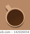illustration of a cup of coffee aerial view 142026034