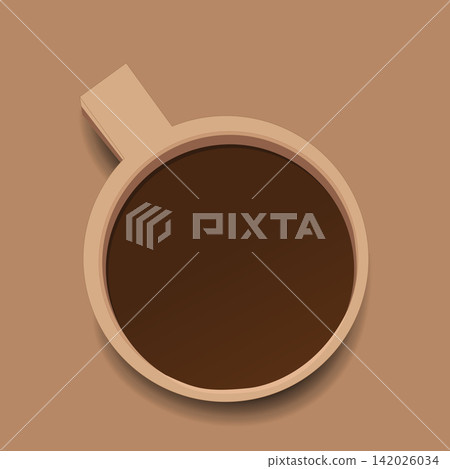 illustration of a cup of coffee aerial view illustration of a cup of coffee aerial view 142026034