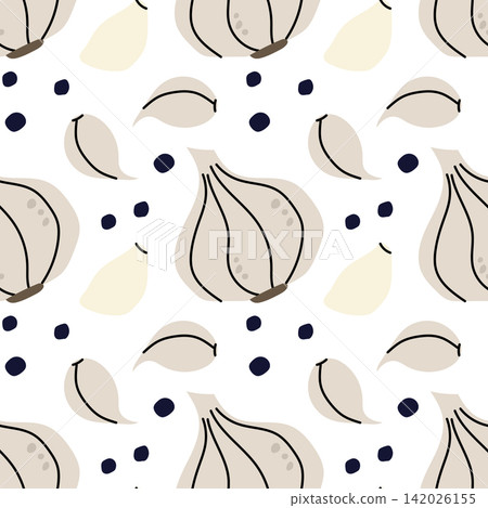 Garlic and Black Pepper Seamless Pattern Garlic and Black Pepper Seamless Pattern 142026155