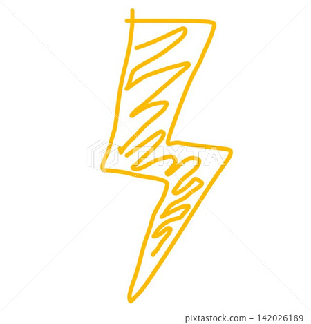 lightning, hand drawn, cartoon 142026189