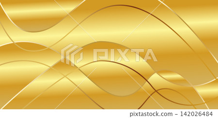 Abstract golden gradient geometric wave background texture 142026484