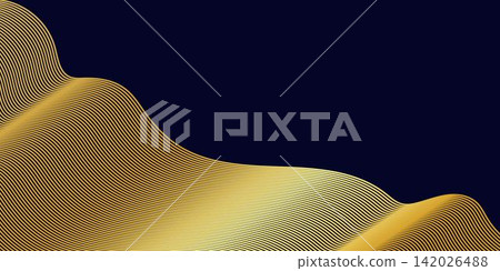 Premium dark blue and golden geometric shape backdrop for banner design 142026488