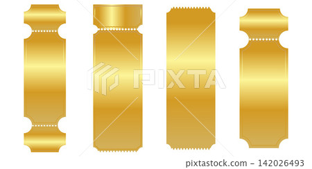 Blank golden coupon ticket templates set isolated on white background Blank golden coupon ticket templates set isolated on white background 142026493