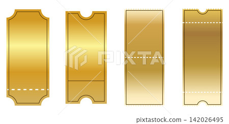 Blank golden coupon ticket templates set isolated on white background Blank golden coupon ticket templates set isolated on white background 142026495
