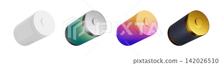 3D battery asset glossy icons on white background 3D battery asset glossy icons on white background 142026510