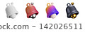 3D bell set glossy notification icons on white background 142026511