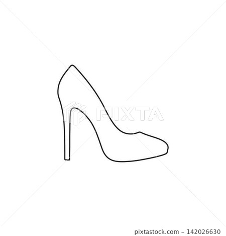 high heel shoe outline isolated on white background stylish fashion footwear icon high heel shoe outline isolated on white background stylish fashion footwear icon 142026630
