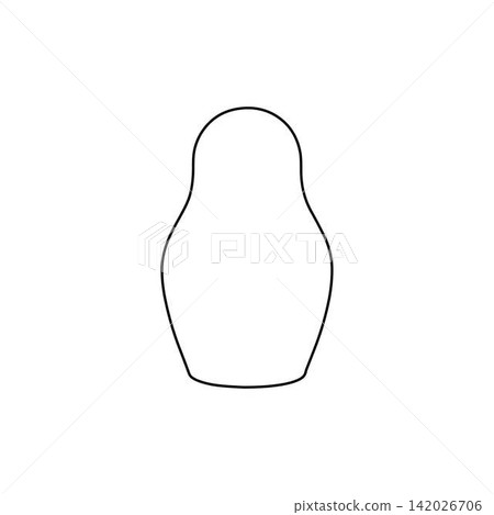 matryoshka doll outline russian nesting doll traditional toy symbol isolated on white background matryoshka doll outline russian nesting doll traditional toy symbol isolated on white background 142026706