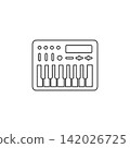 midi keyboard outline icon synthesizer piano digital music production instrument illustration midi keyboard outline icon synthesizer piano digital music production instrument illustration 142026725