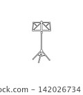 music stand outline sheet holder for musicians isolated on white background music stand outline sheet holder for musicians isolated on white background 142026734