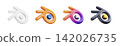 3D blender asset glossy design icons on white background 142026735
