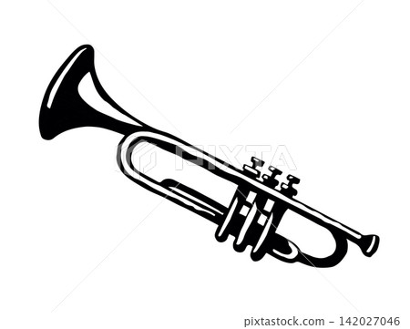 Musical instrument. Trumpet. Vector drawing Musical instrument. Trumpet. Vector drawing 142027046