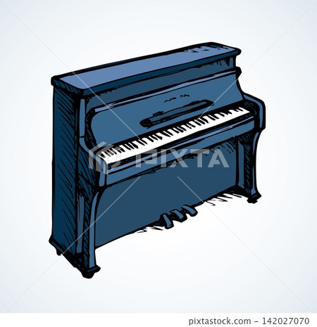 Vector drawing of grand piano Vector drawing of grand piano 142027070