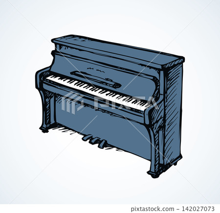 Vector drawing of grand piano Vector drawing of grand piano 142027073