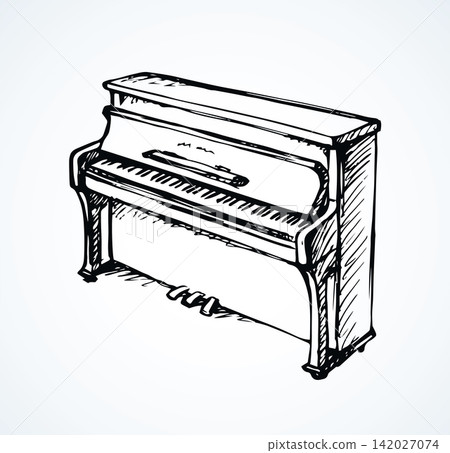 Vector drawing of grand piano Vector drawing of grand piano 142027074