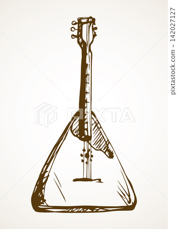 Old Russian balalaika. Vector drawing Old Russian balalaika. Vector drawing 142027127