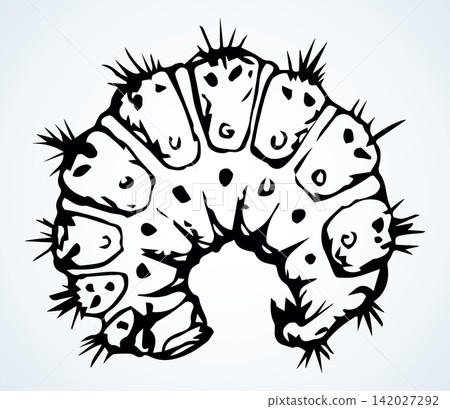 Little caterpillar. Vector sketch drawing Little caterpillar. Vector sketch drawing 142027292