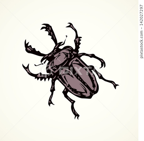 Lucanus cervus. Vector drawing Lucanus cervus. Vector drawing 142027297