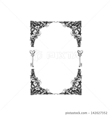 Hand drawn vector abstract outline,graphic,line vintage celebration ornament art nouveau frame in drawing elegant style.Elegant decoration vintage outline design isolated. Floral ornament border Hand drawn vector abstract outline,graphic,line vintage celebration ornament art nouveau frame in drawing elegant style.Elegant decoration vintage outline design isolated. Floral ornament border 142027352